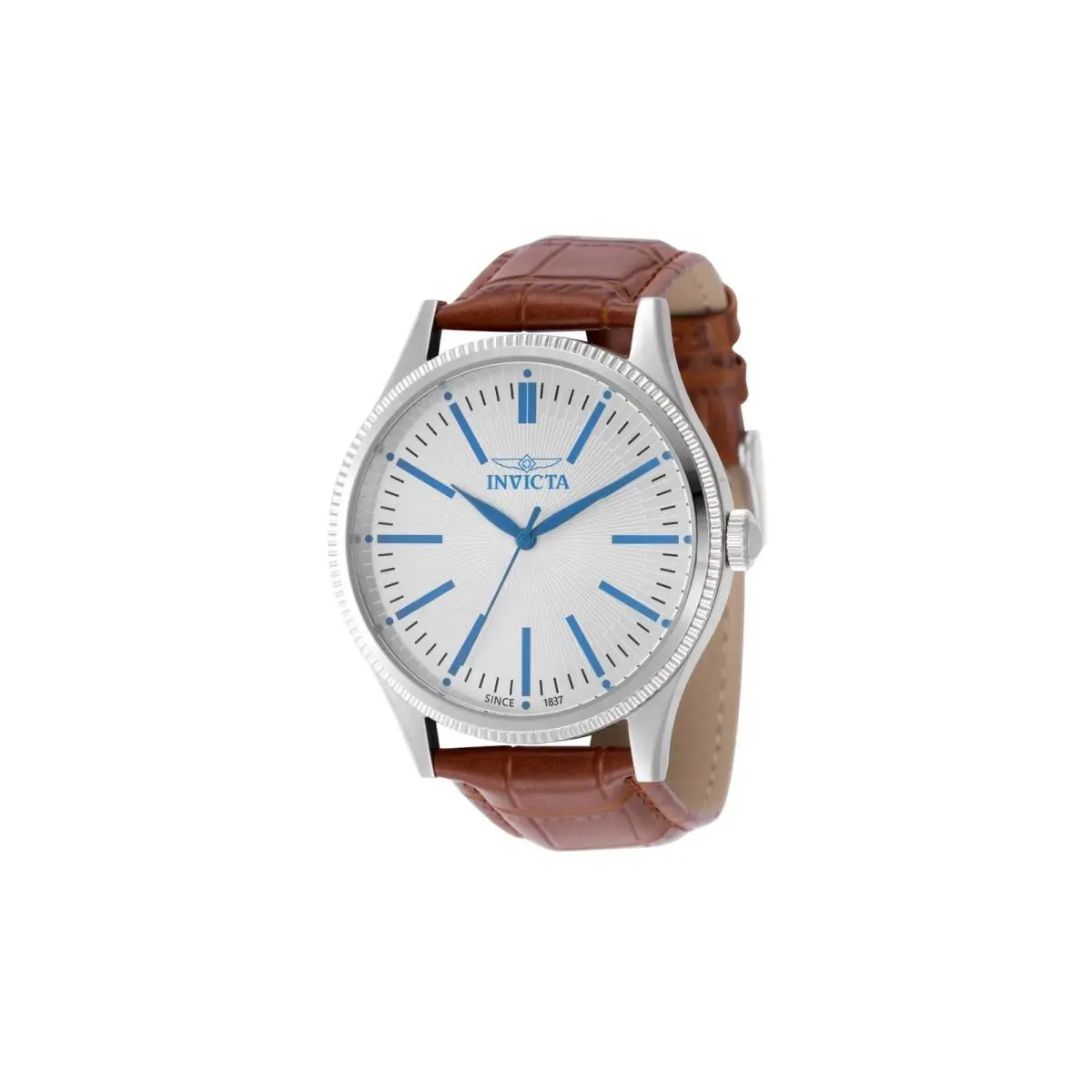 Invicta Celestial Men`s Watch 43mm Brown Leather Strap Silver Face 50484