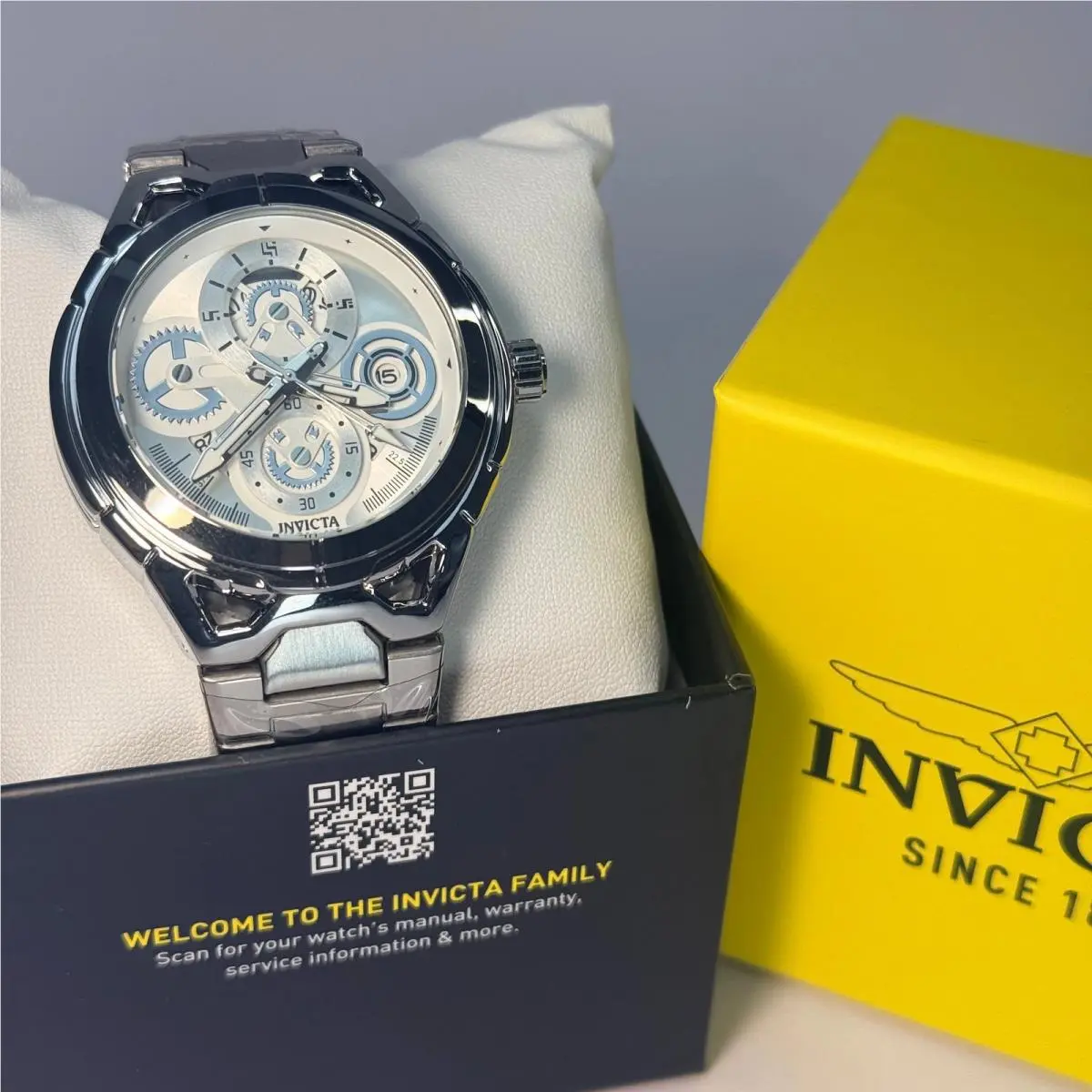 79011 Invicta S1 Rally Silver Stainless Steel Mens Watch 44mm