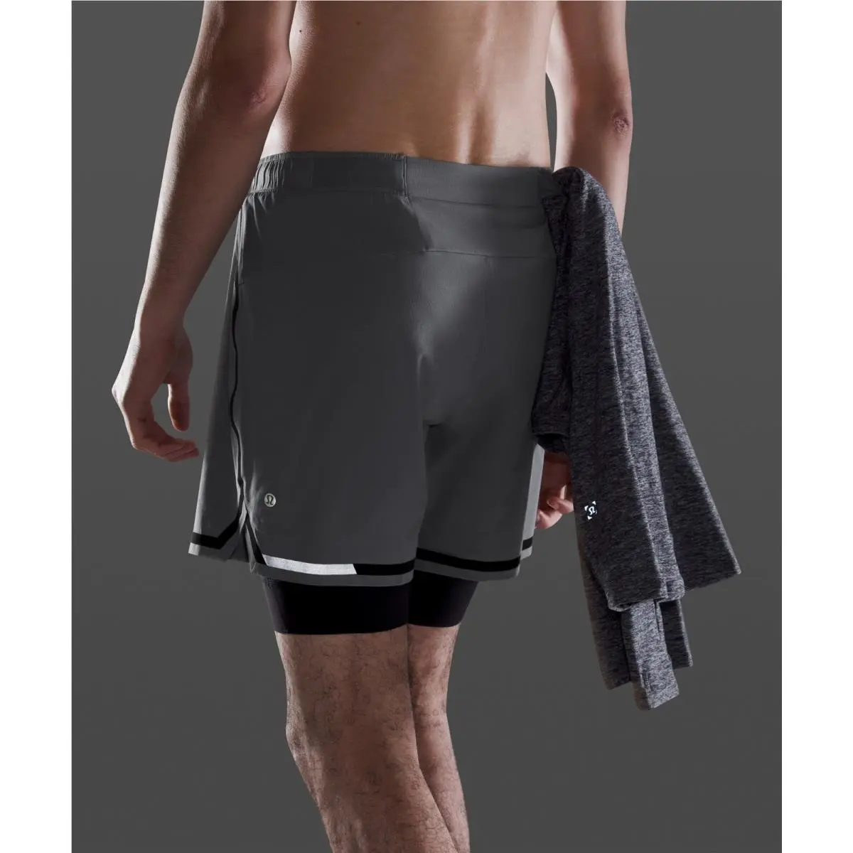 Lululemon Surge Short 6 Bold Lines Asphalt Grey Size-s