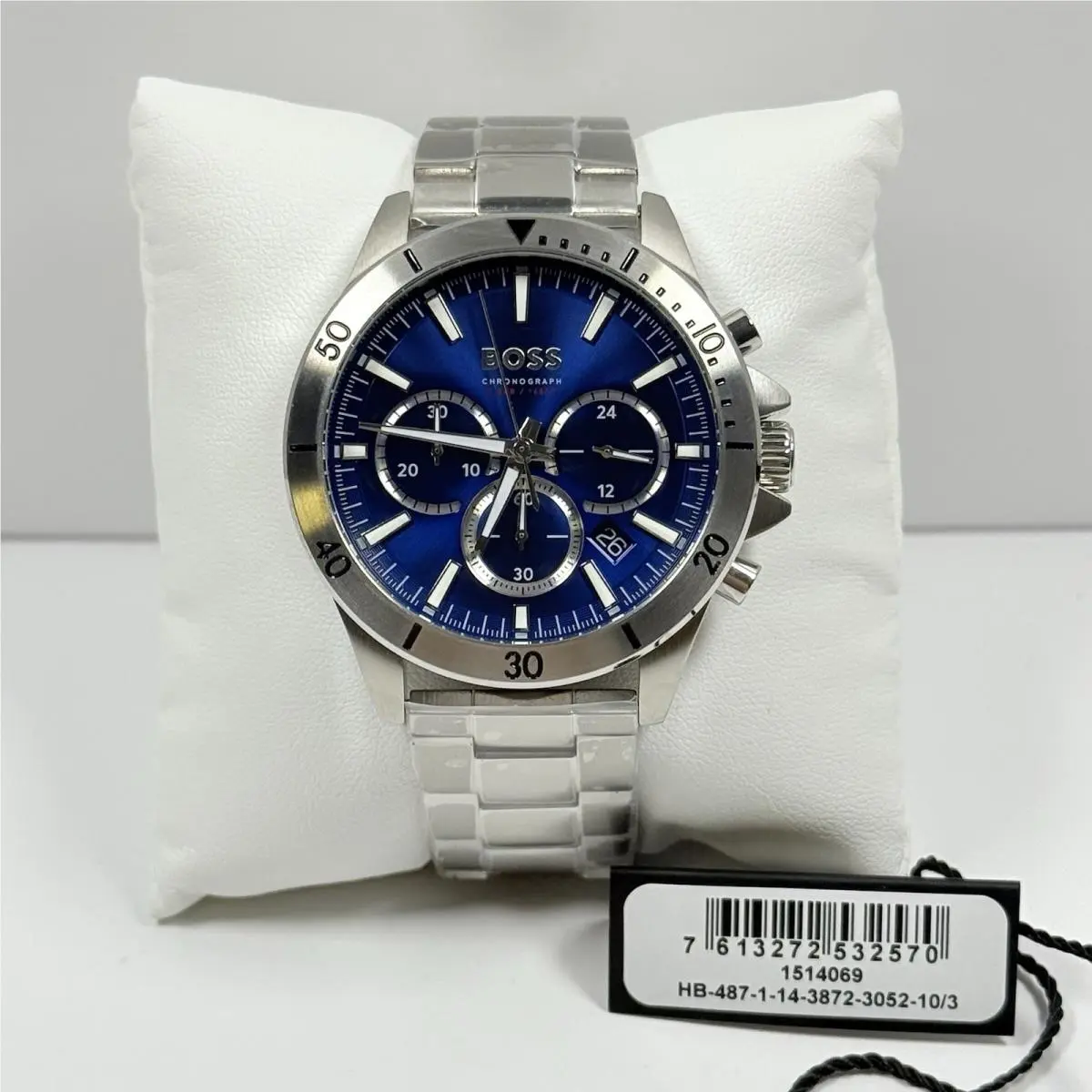 Hugo Boss Troper 1514069 Chronograph Blue Dial Silver Steel Bracelet Men’s Watch