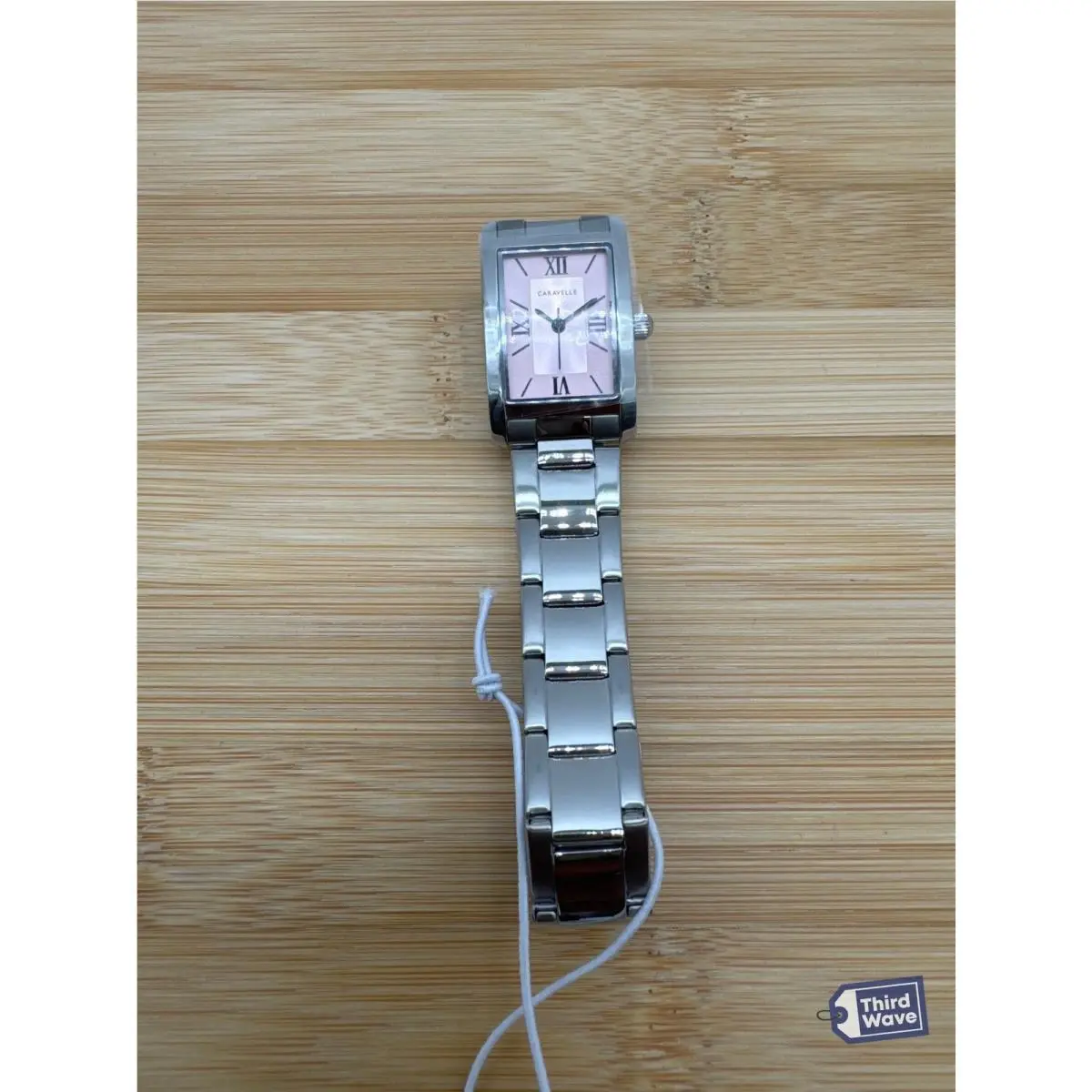 by Bulova 43L224 Women`s Pink Dial Rectangle Roman Bracelet 21mm by Caravelle