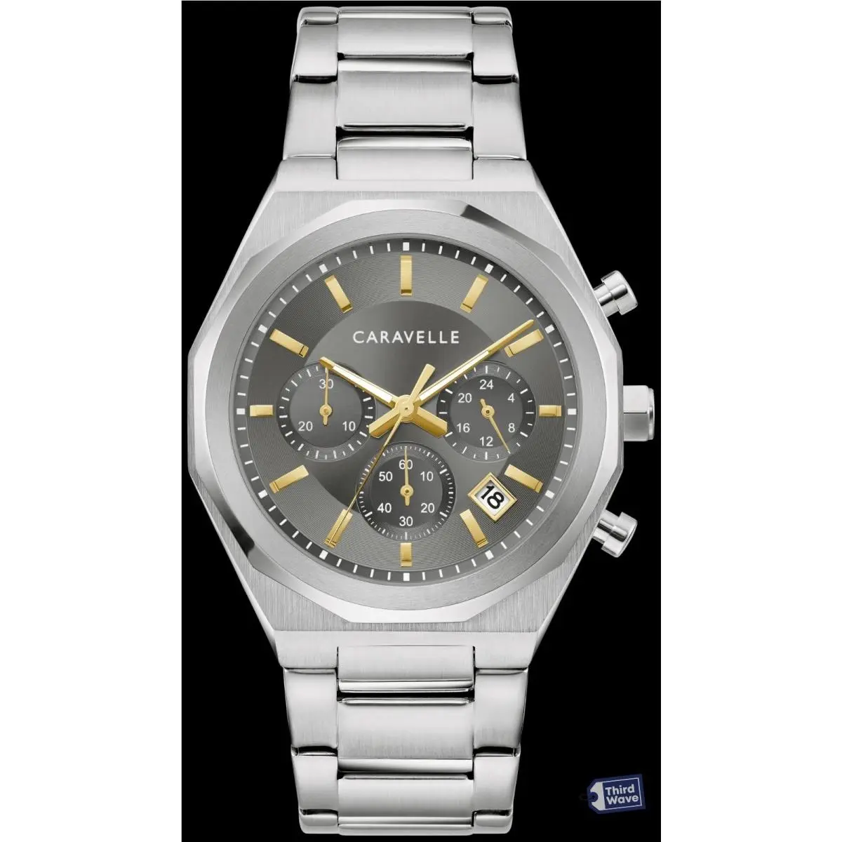 Caravelle by Bulova 43A158 Men`s Classic Gray Dial Chronograph Date Watch 40mm