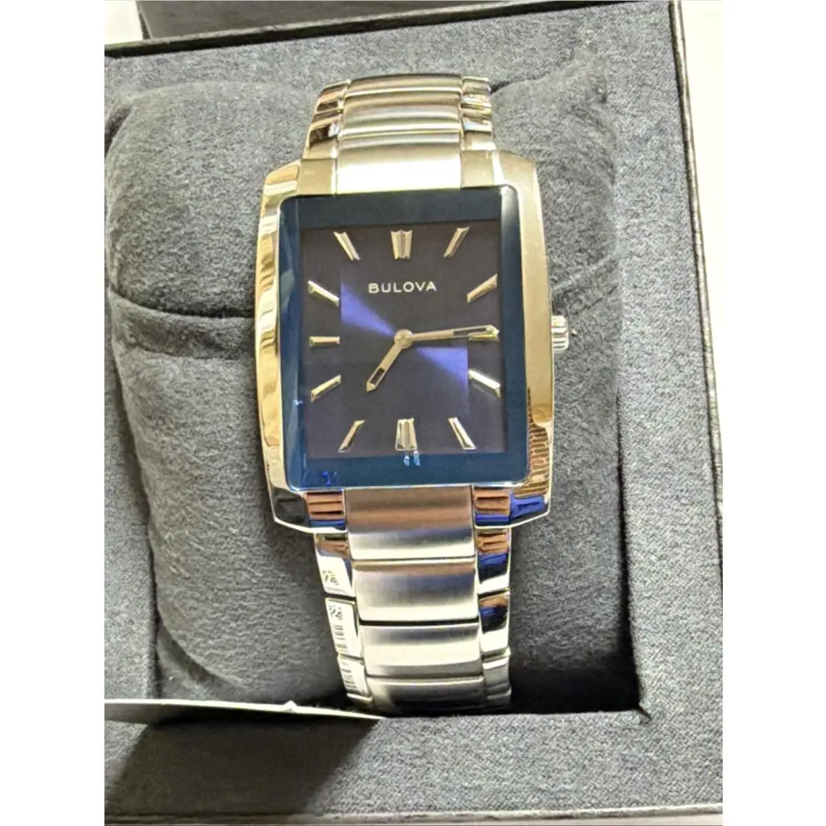 Mens Classic Rectangle 2-Hand Quartz Watch Style 96A169 by Bulova