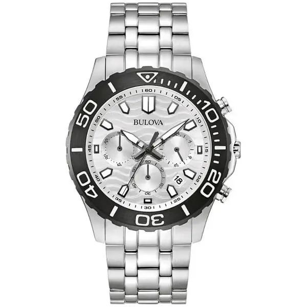 Chronograph White Dial Men`s Watch by Bulova