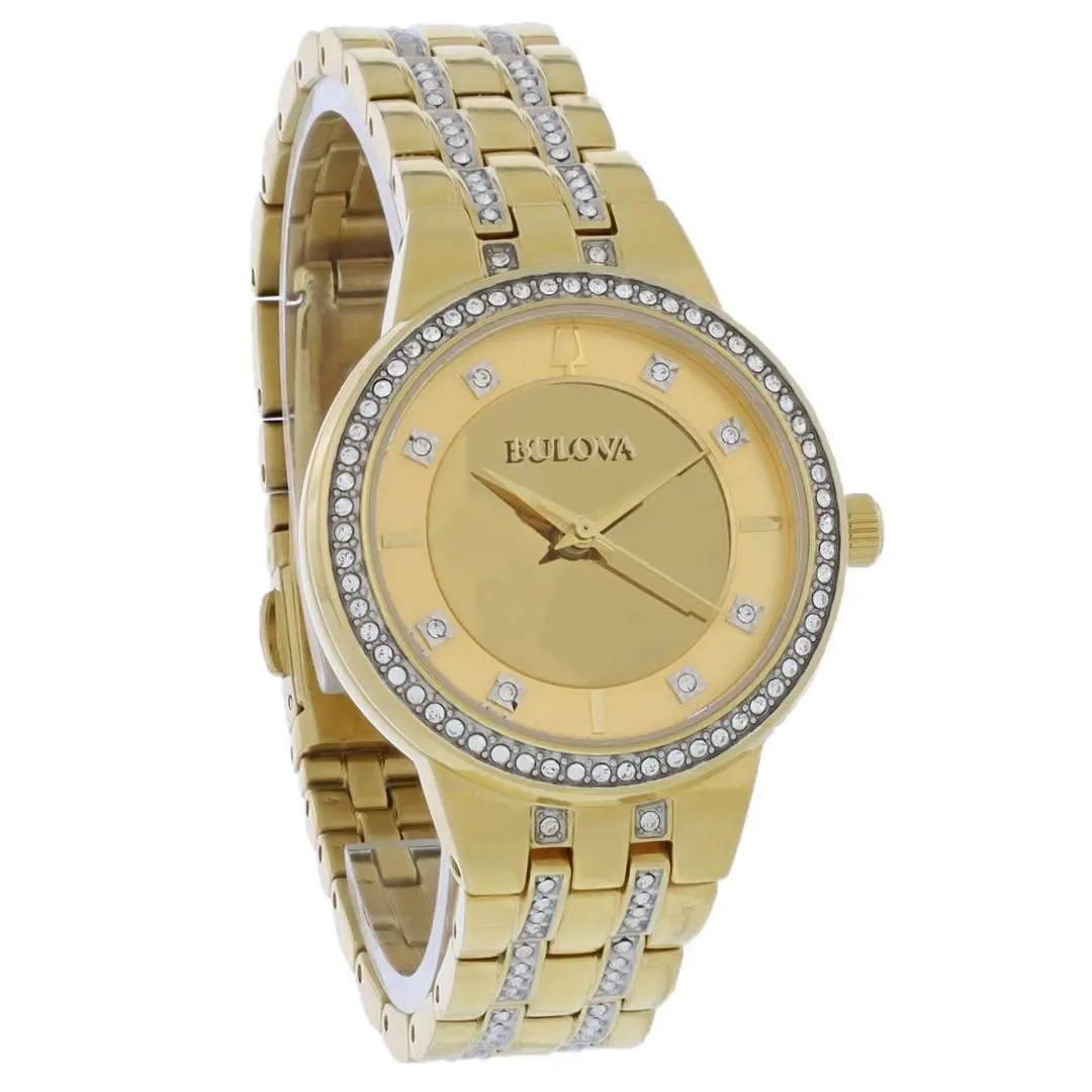 Phantom Crystal Women`s Gold-tone Pvd Stainless Quartz Watch 97L176 by Bulova