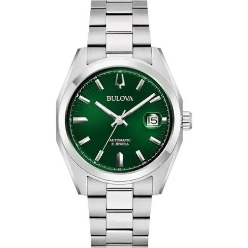 Bulova Men`s Automatic Watch 96B429 Silver Bracelet