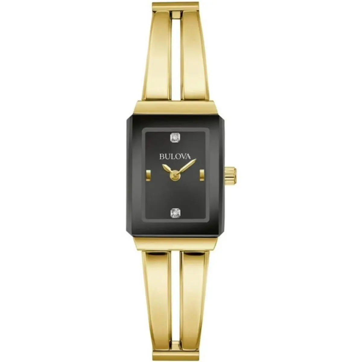 97P168 Women`s Modern Bangle Quadra Black Dial Quartz Watch by Bulova