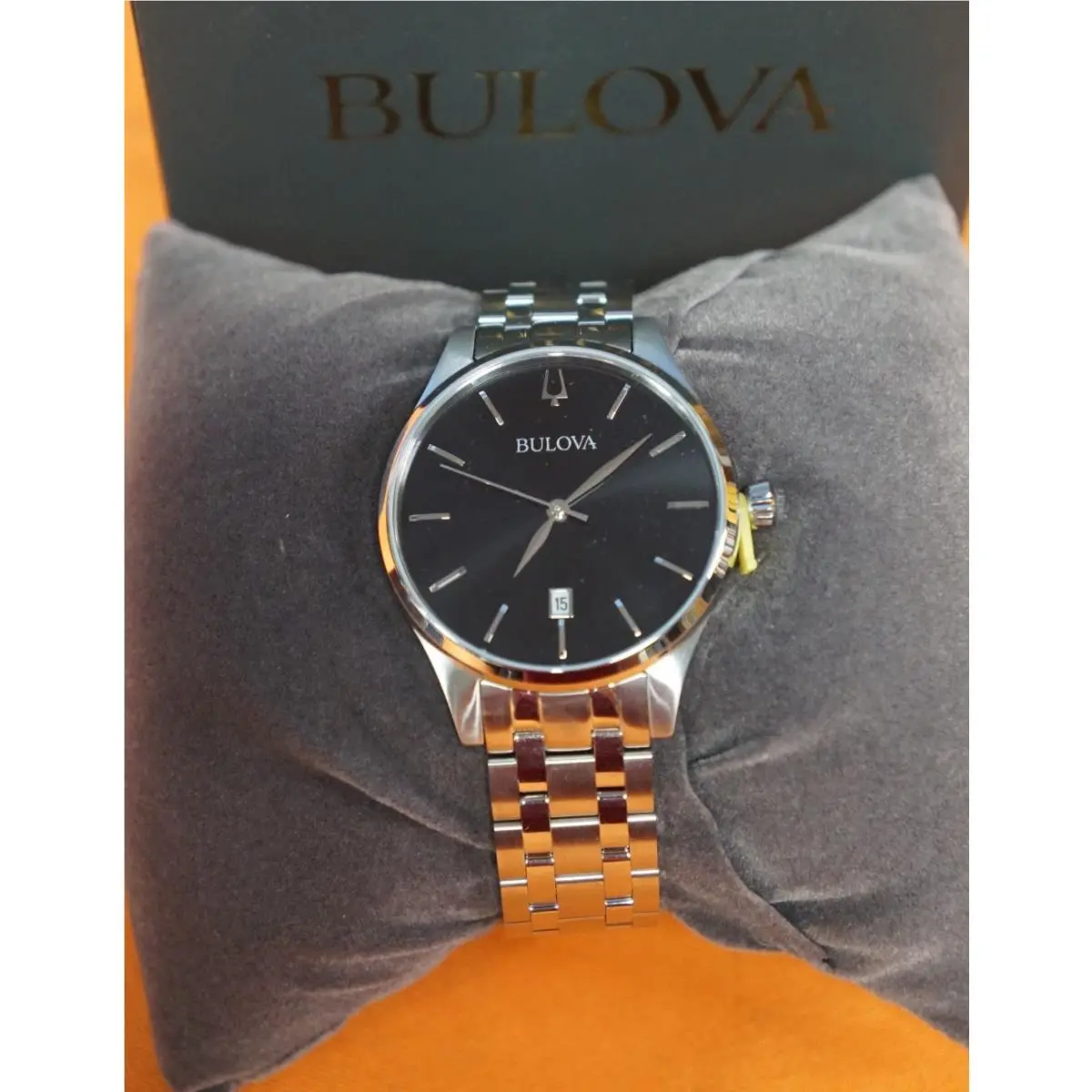 96M150 Classic Stainless Steel 36MM Men`s Watch Black Dial by Bulova