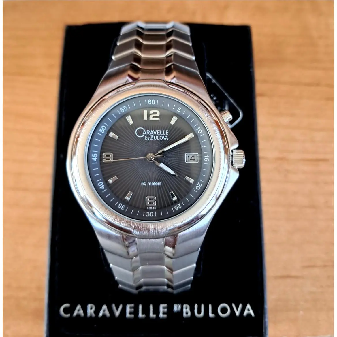 Caravelle  Stainless Steel Expansion Bracelet Grey Dial Watch C827061 by Bulova