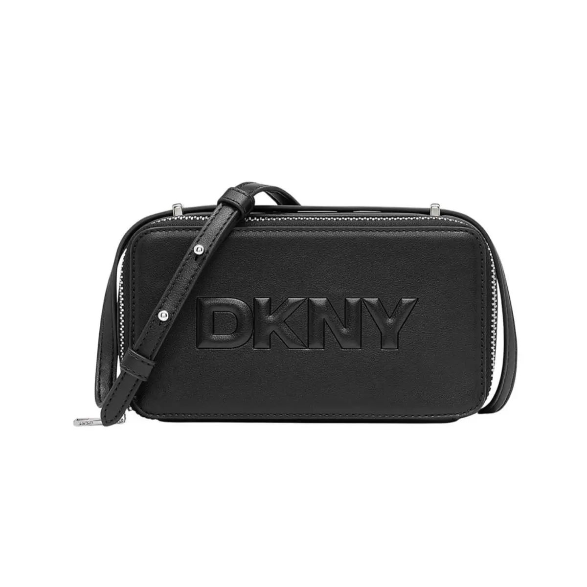 Dkny Carter Double-zip Women`s Small Camera Crossbody Bag - Black