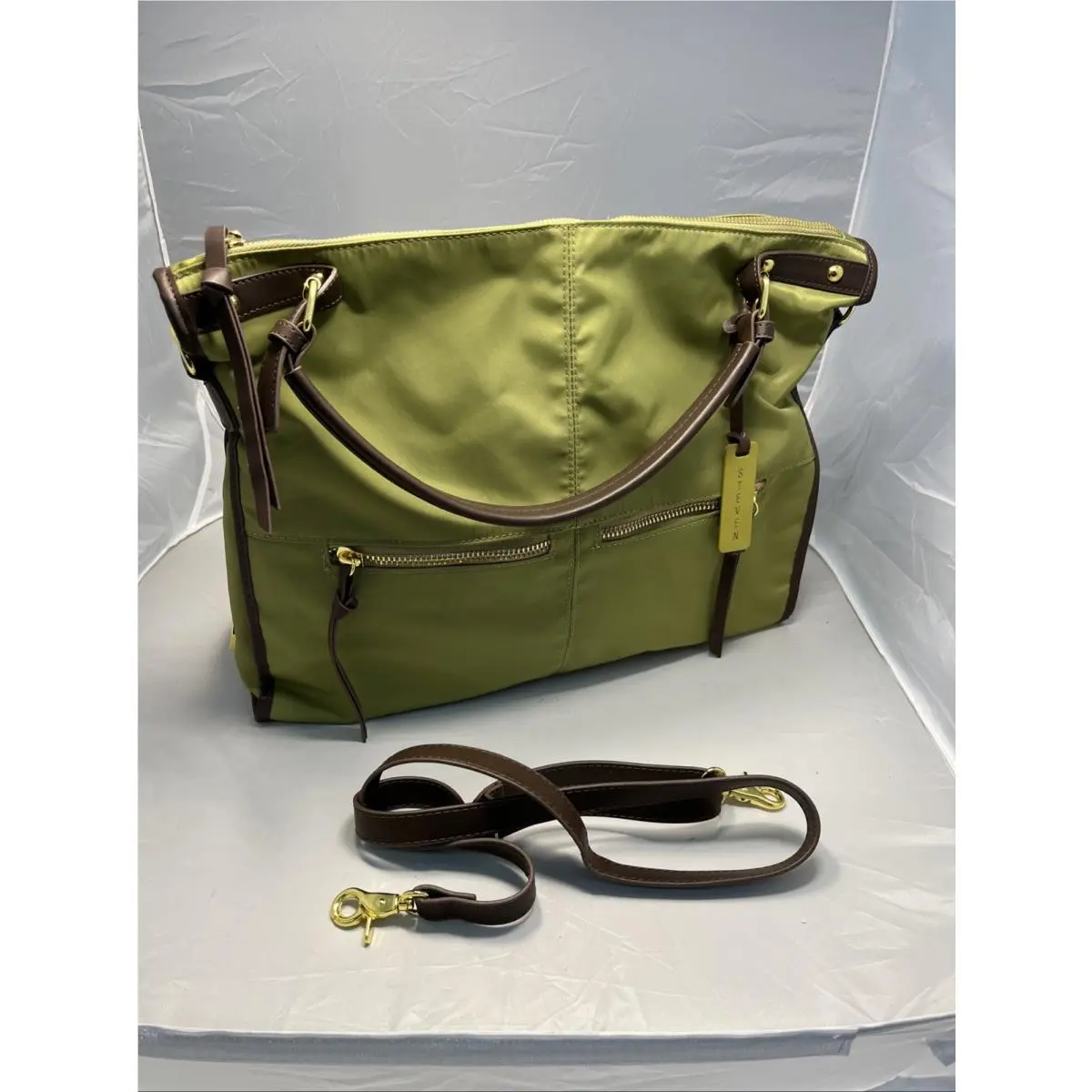 Green Borleans Medium Tote Bag 12x18 Celery by Steve Madden