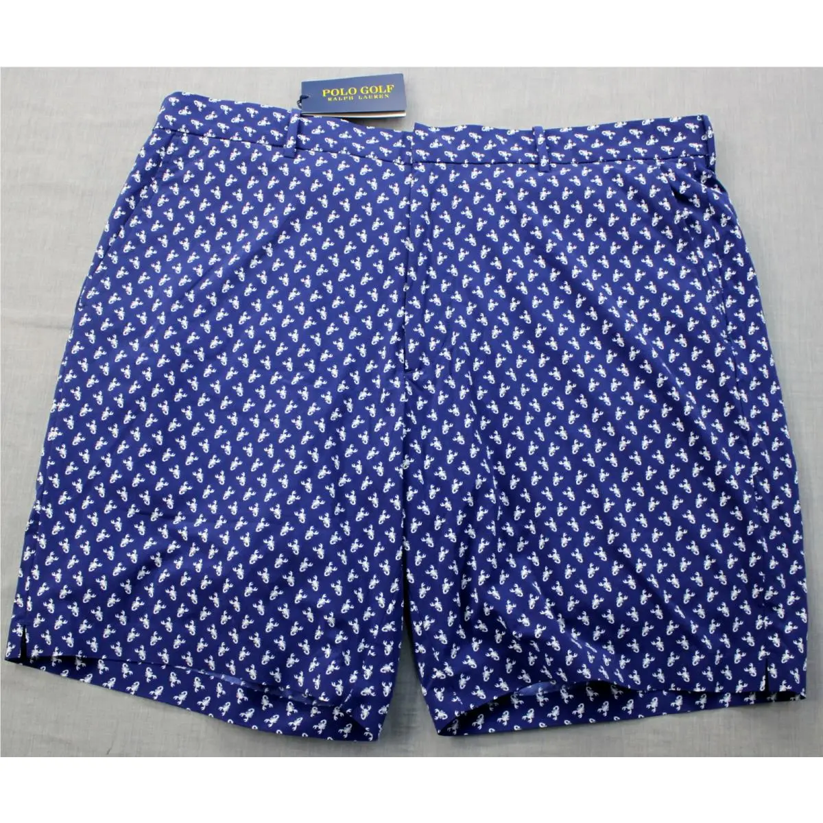 Ralph Lauren Polo Golf Men Blue Lobster Print Sand Hollow Adj Shorts 34