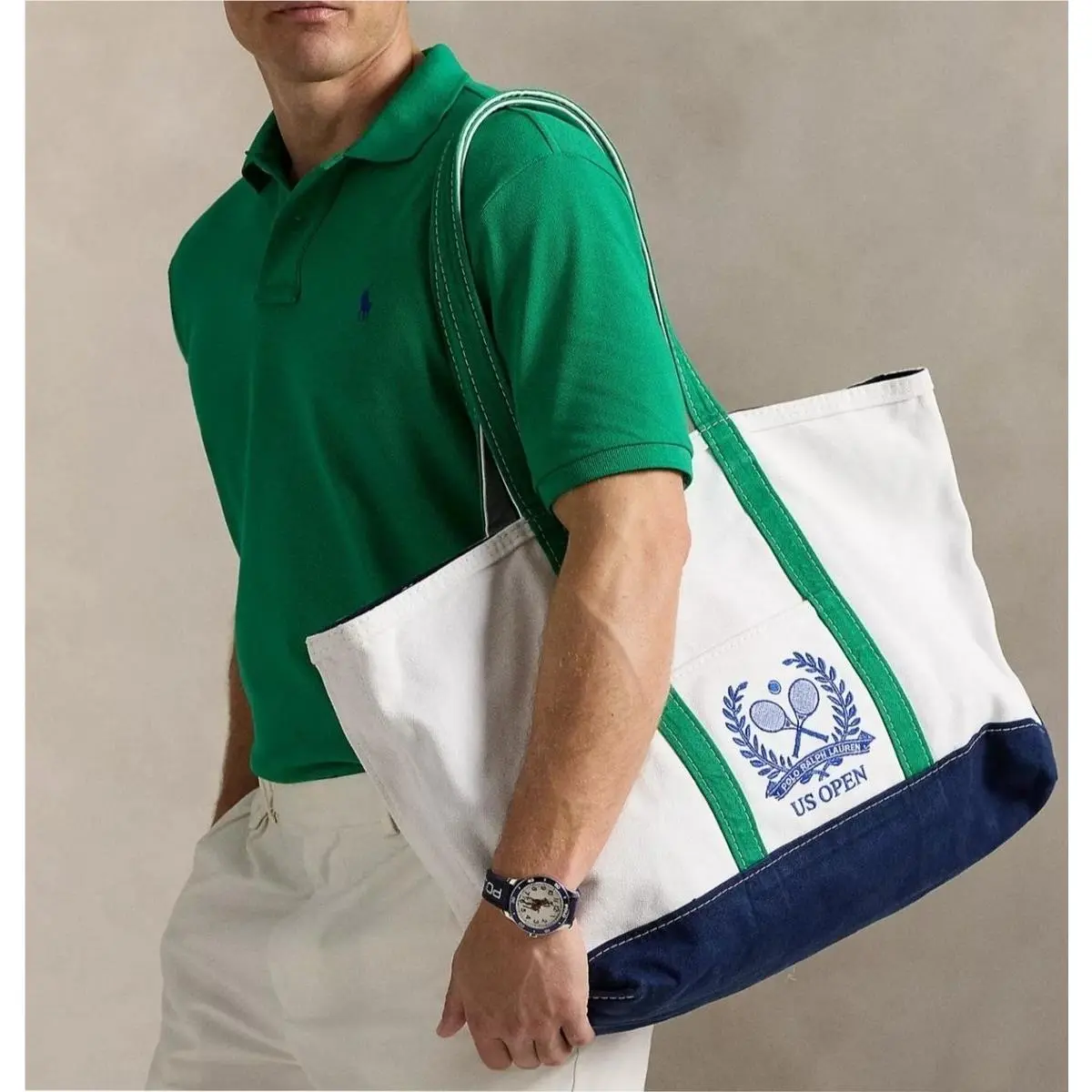 Polo Ralph Lauren US Open Canvas Large Tote Bag