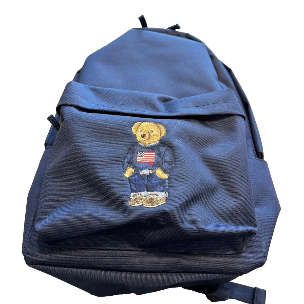 Polo  Navy Backpack Full Size Laptop Unisex Embroidered Bear School by Ralph Lauren