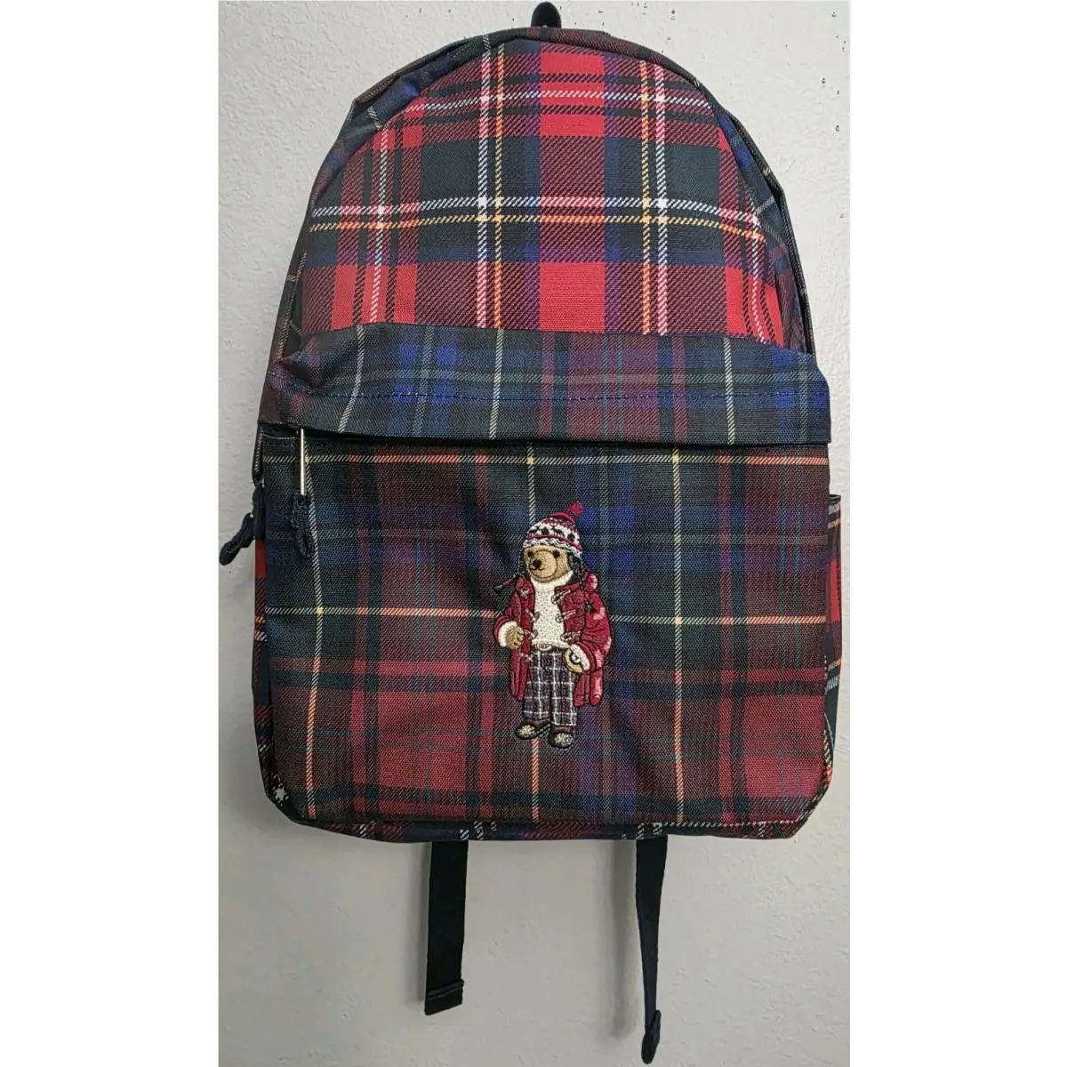 Polo Ralph Lauren Polo Bear Red Stewart Plaid Backpack Bag 9AR149-IOU