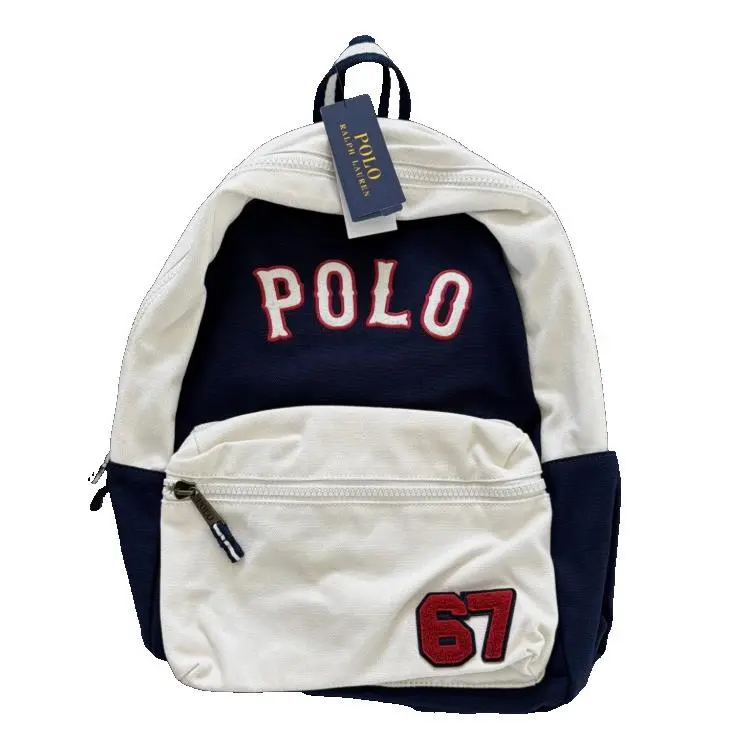 Polo Ralph Lauren Canvas Navy White Backpack Laptop Sleeve Adults /kids