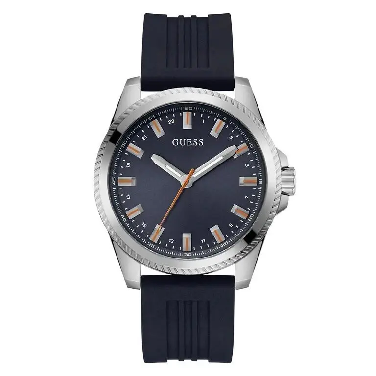 Navy Silver Tone Analog 44mm Men`s Watch GW0639G1 by Guess