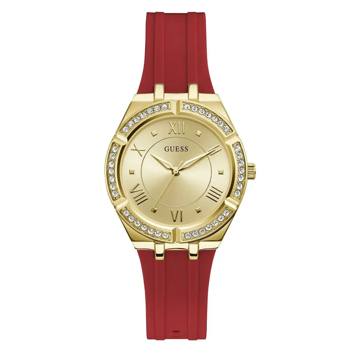 Guess Cosmo Champagne Round Dial Quartz Analog Gold Case Women`s Watch gw0034l6