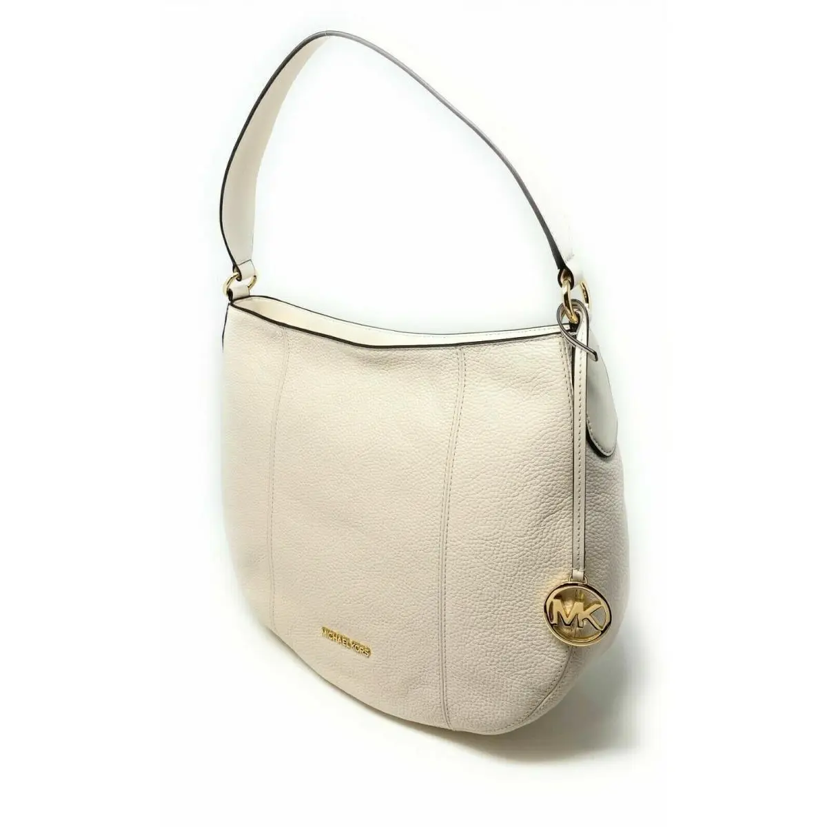 Michael Kors Brooke Large Hobo Shoulder Bag Ivory Leather 35T0G0KH3L