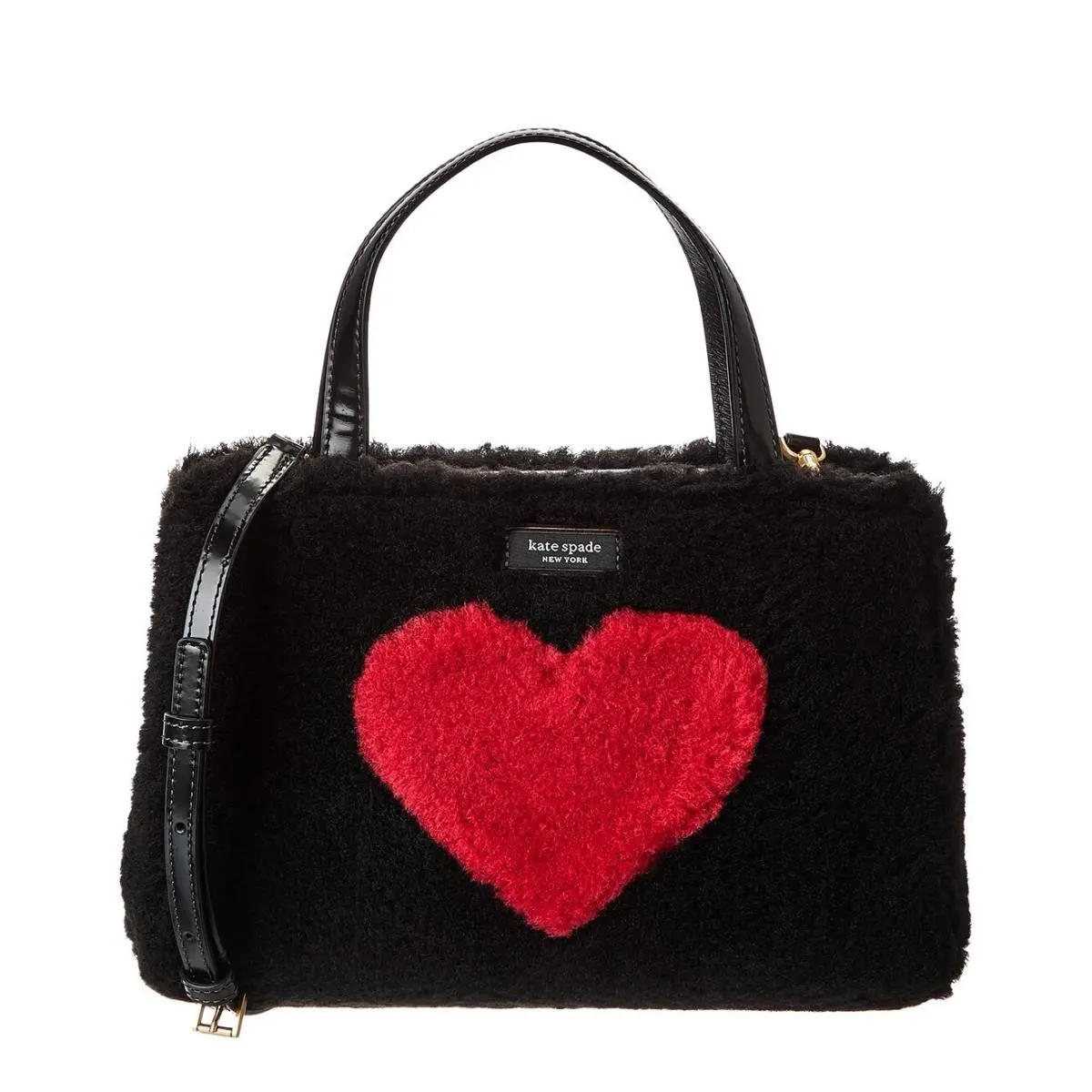 Kate Spade Sam Icon Intarsia Heart Shearling Small Tote
