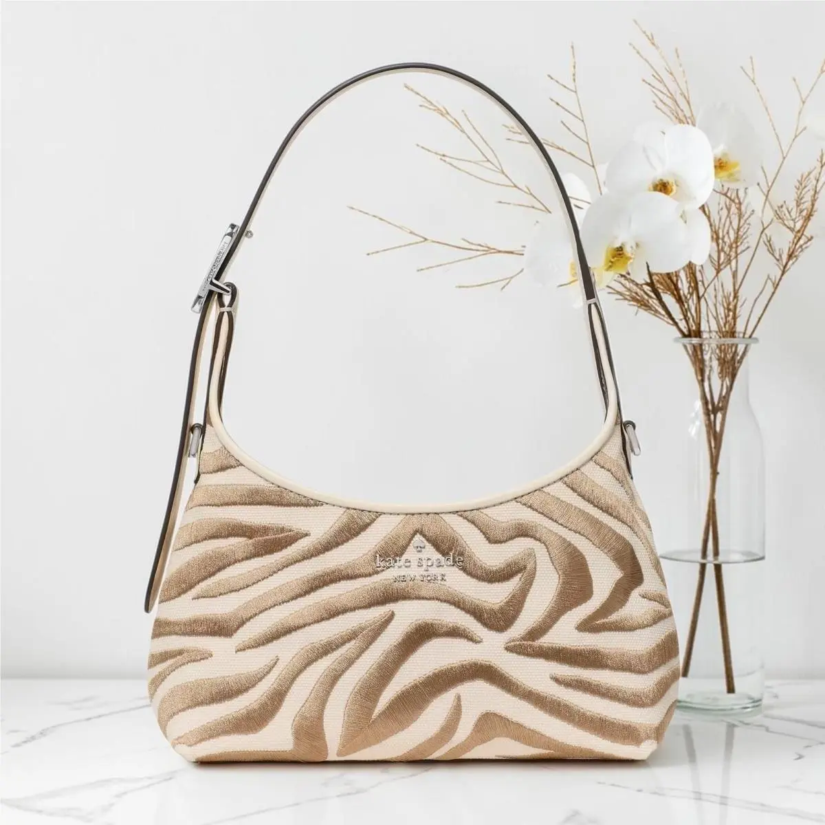 Kate Spade 454 Zebra Print Mini Crossbody Bag Neutral Multi KN589
