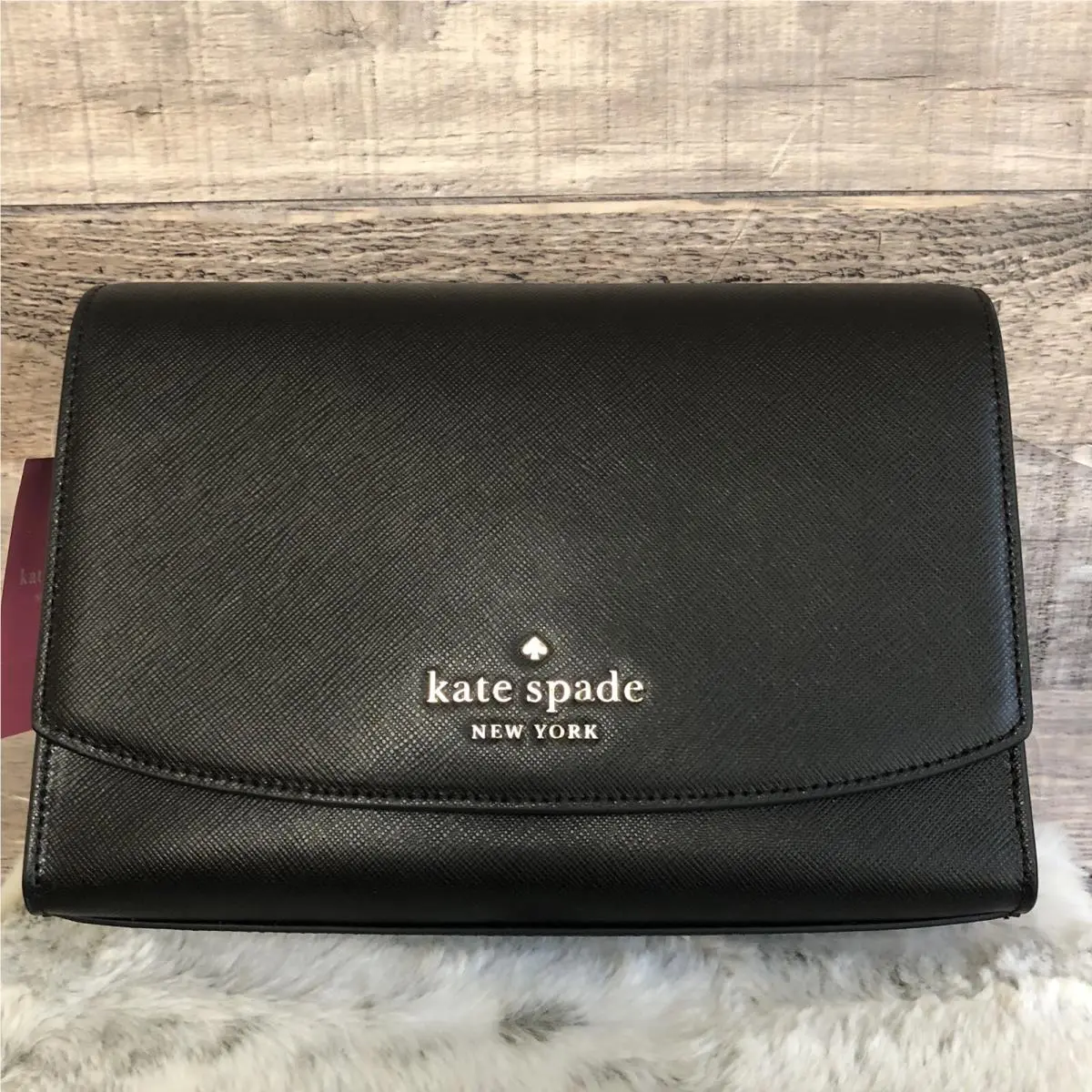 Kate Spade Carson Saffian Leather Convertible Handbag/crossbody Black