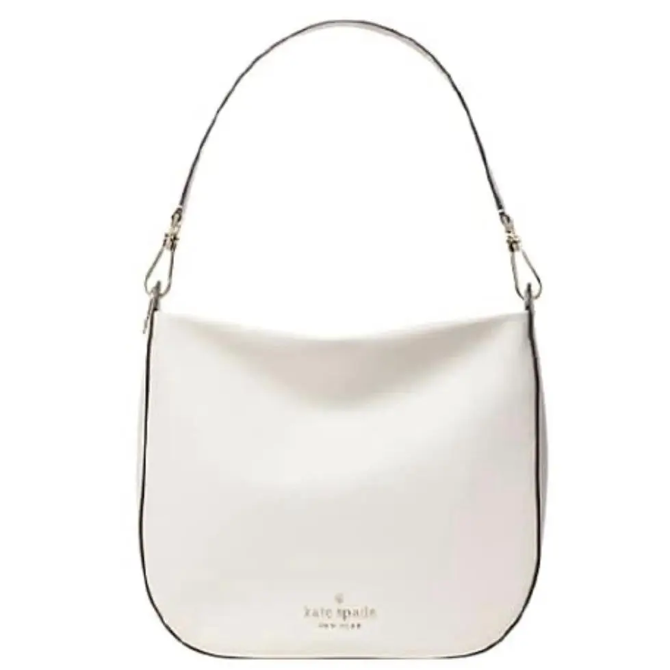 Kate Spade Lexy Parchment White Pebbled Leather Shoulder Bag Purse Classic New