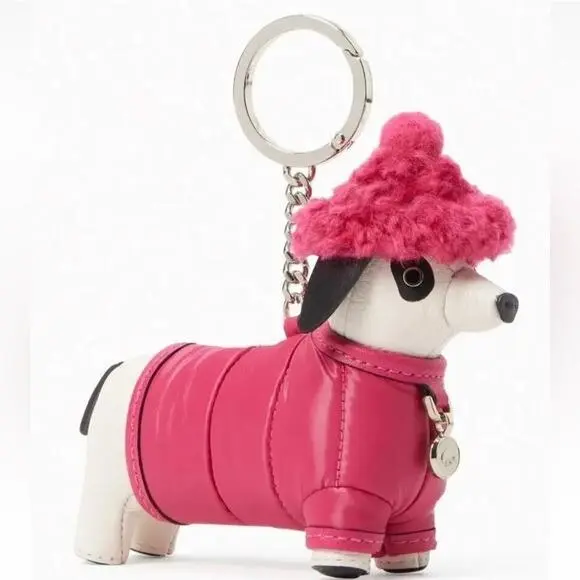 Kate Spade Key Chain Claude Dachshund Dark Pink Bag Charm K9252 Fob