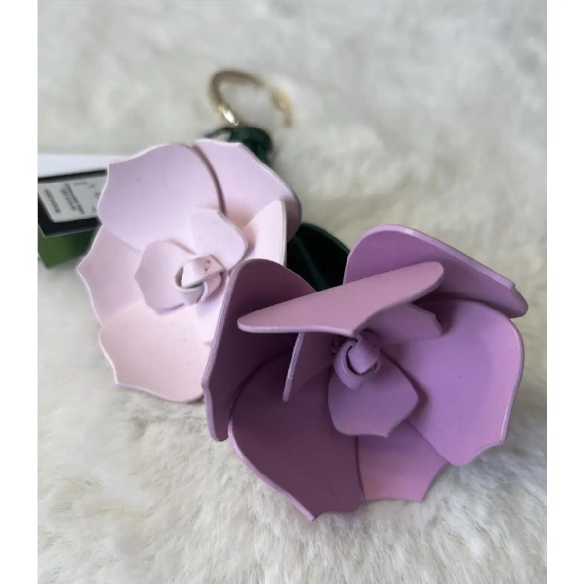 New  Perfect Plume 3D Flower Keychain Key Fob Bag Charm by Kate Spade