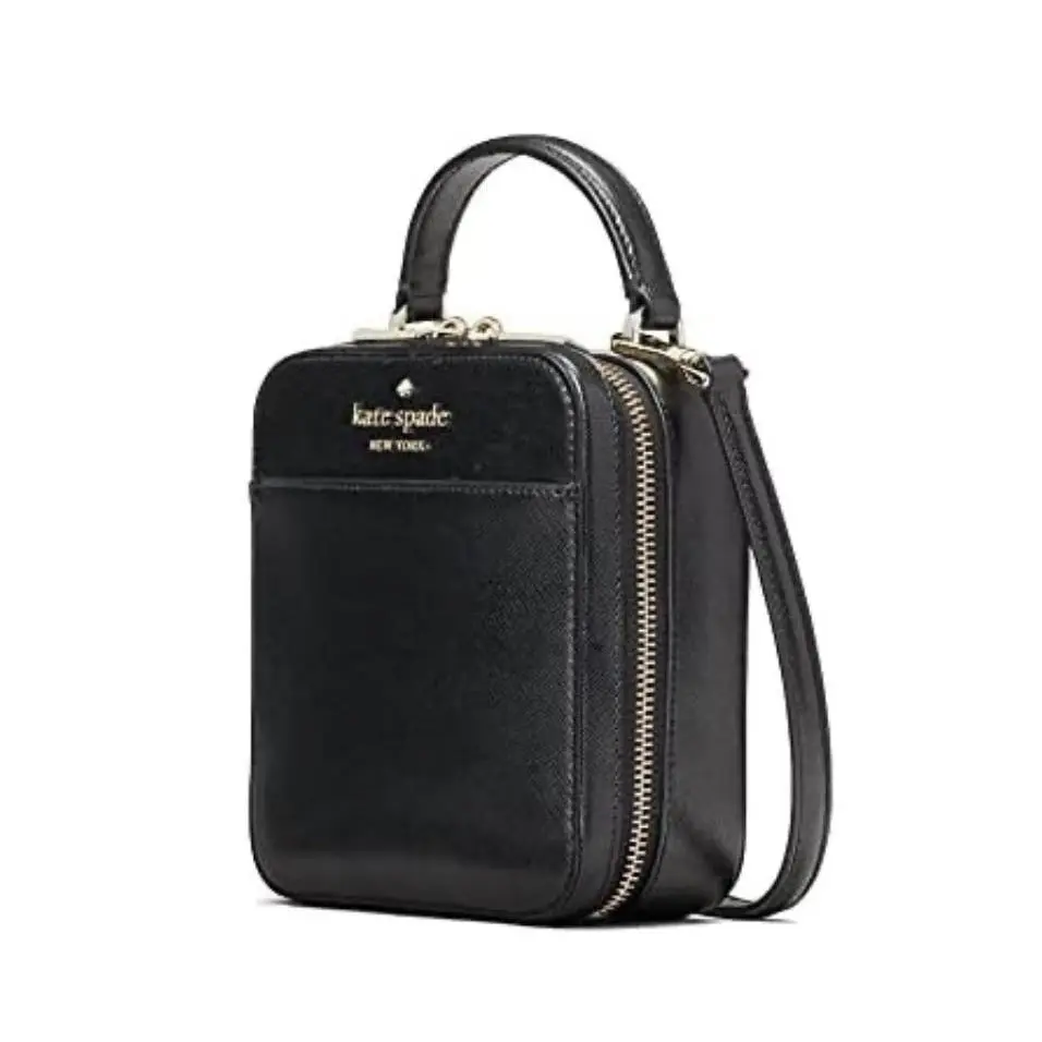 Kate Spade Daisy Vanity Box Leather Crossbody Bag Black