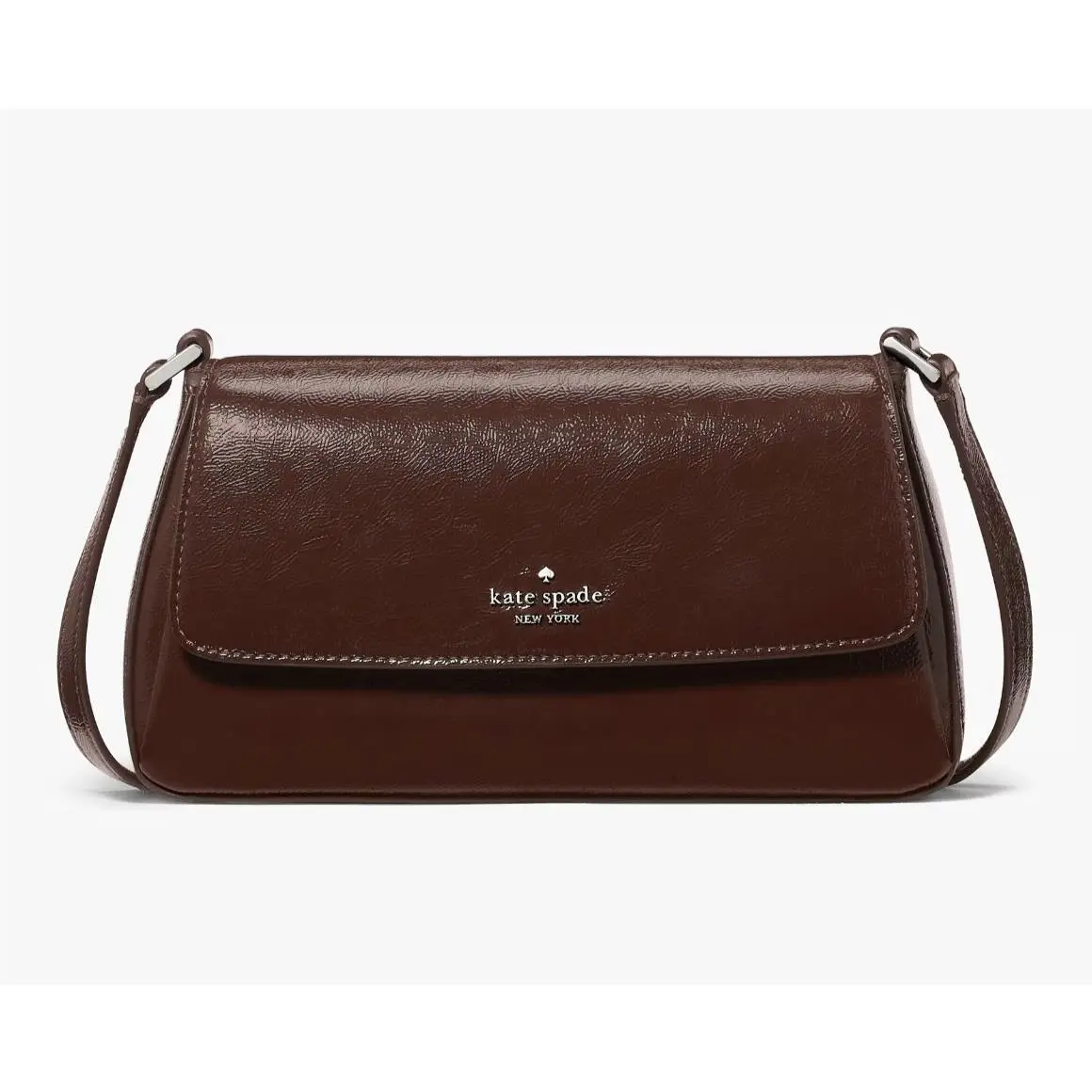 New Kate Spade Sutton Shiny Mini Crossbody Bag Patent Leather Hot Fudge