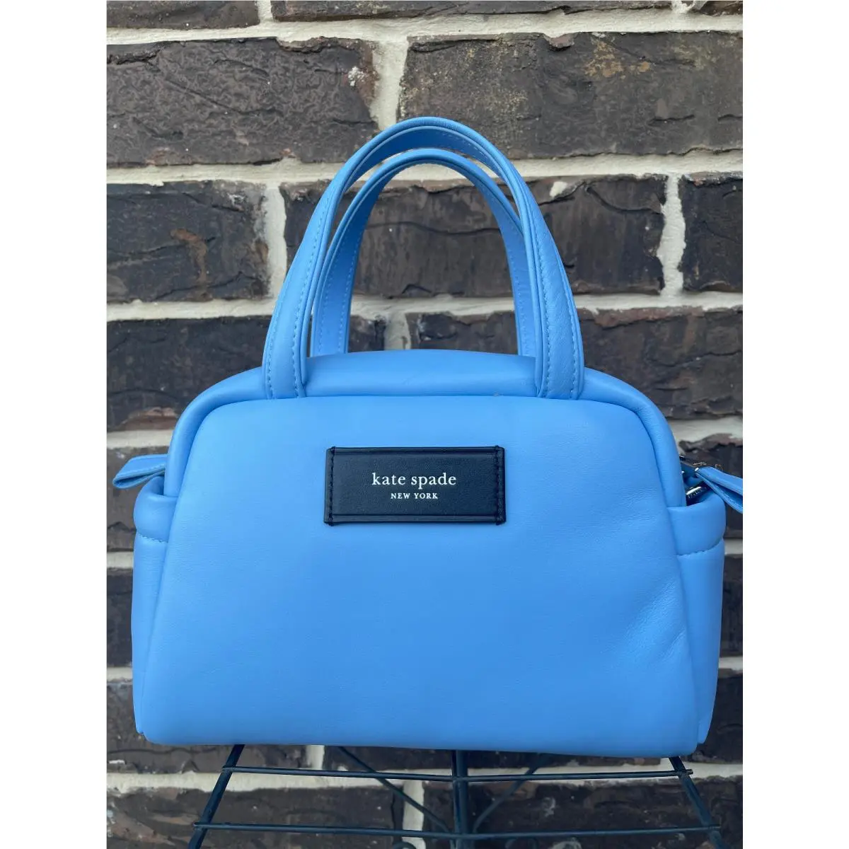 Kate Spade Puffed Satchel Crossbody Nappa Leather Astral Blue