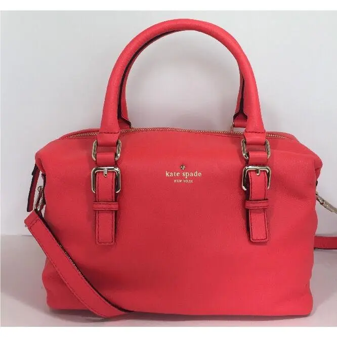 Kate Spade York Semi Leather Satchel Color Geranium Gold Hardware