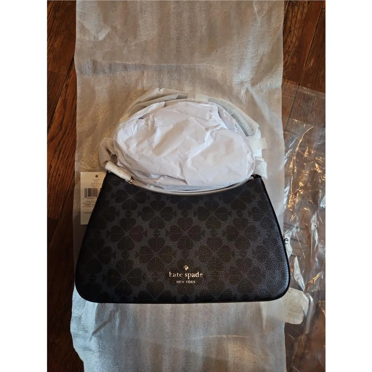 Kate Spade New York Black/gray Spade Flower Small Shoulder Bag