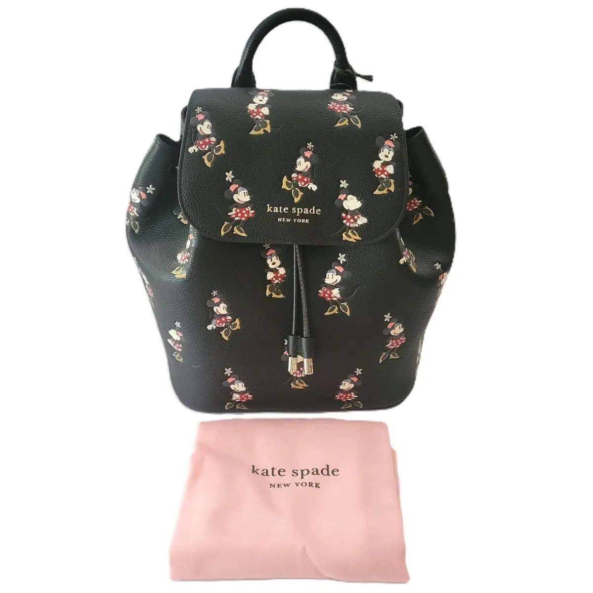 Kate Spade K9757 Sinch Disney Parks Minnie Mouse Medium Flap Backpack Black