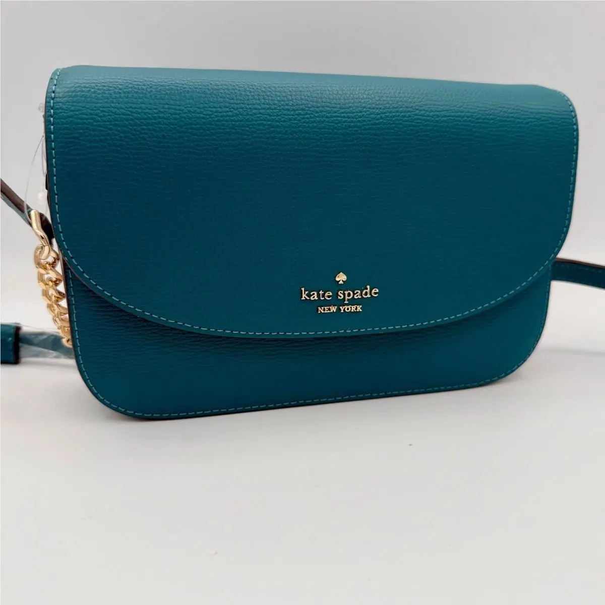 Kate Spade Kristi Refined Grain Leather Crossbody Bag Deep Pine Teal KG016