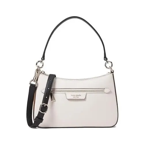 Kate Spade Women`s Hudson Leather Convertible Crossbody Bag Parchment
