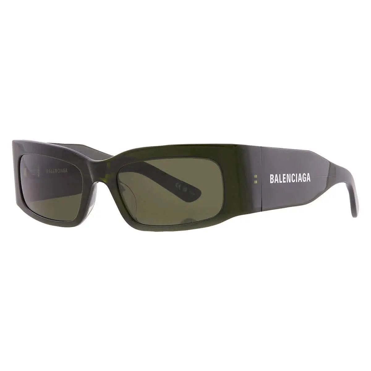 Green Rectangular Unisex Sunglasses BB0328S 006 56 BB0328S 006 56 by Balenciaga