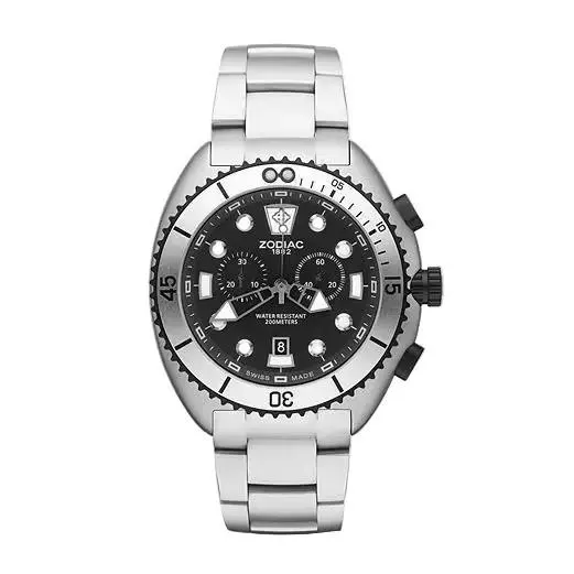 Oceanaire Chronograph Stainless Steel Sapphire Mens Dress Watch ZO8203 by Zodiac