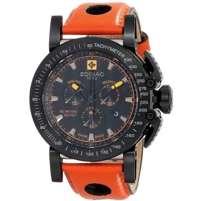 Zodiac Racer ZMX-02 Limited Edtn Chrono Black IP Mens Watch ZO8566 w/ Extra Band
