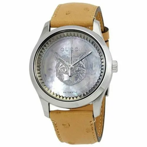 G-timeless Automatic Transparent Mother of Pearl Dial Ladies Watch by Gucci