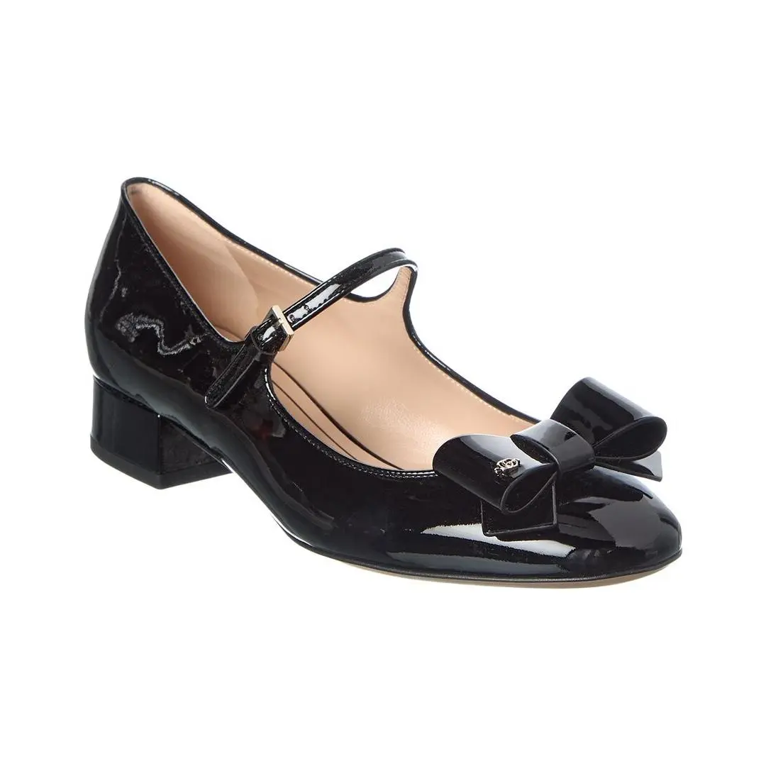 Gucci Bow Patent Ballerina Flat Women`s Black 36