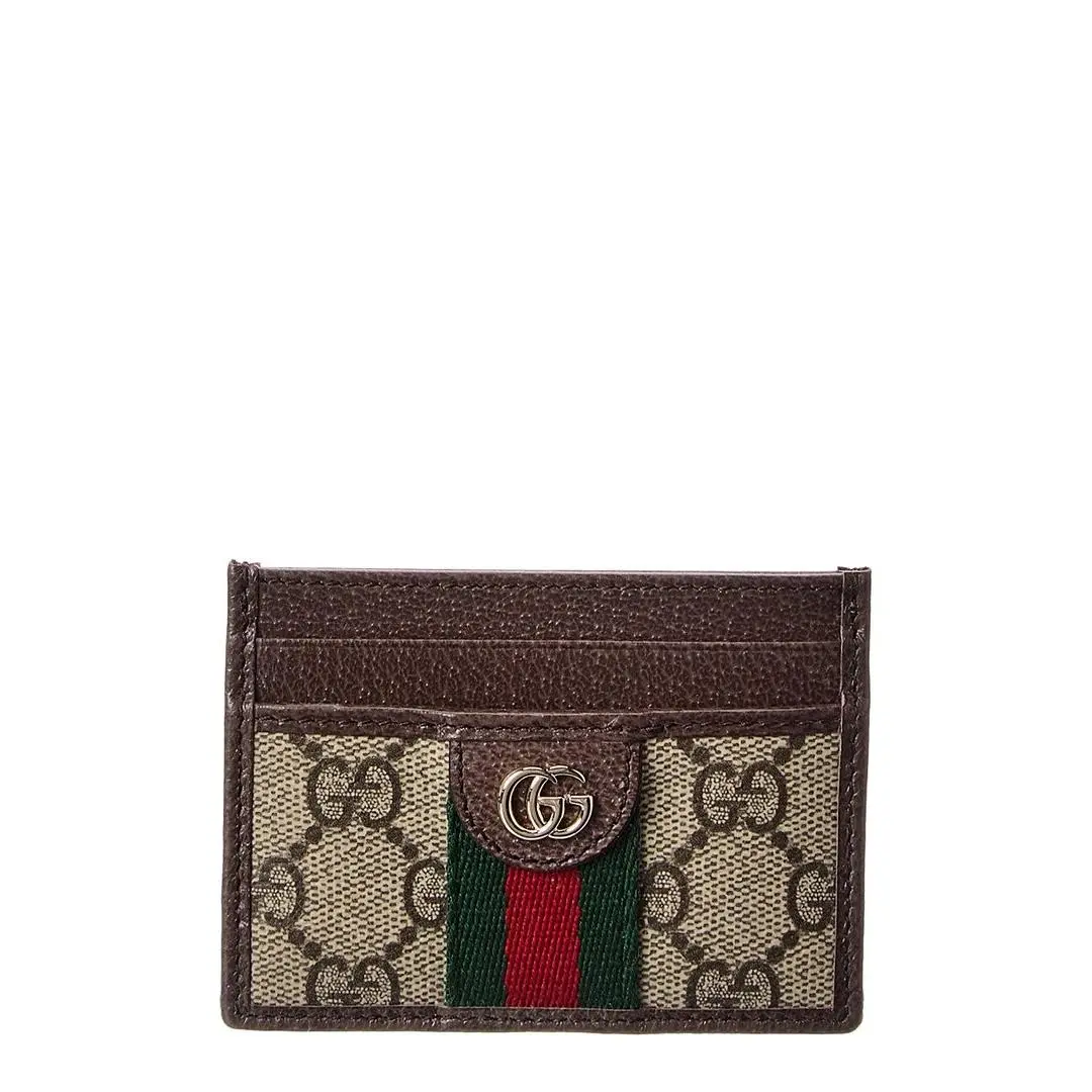 Gucci Ophidia Gg Supreme Canvas Leather Card Case Women`s Os