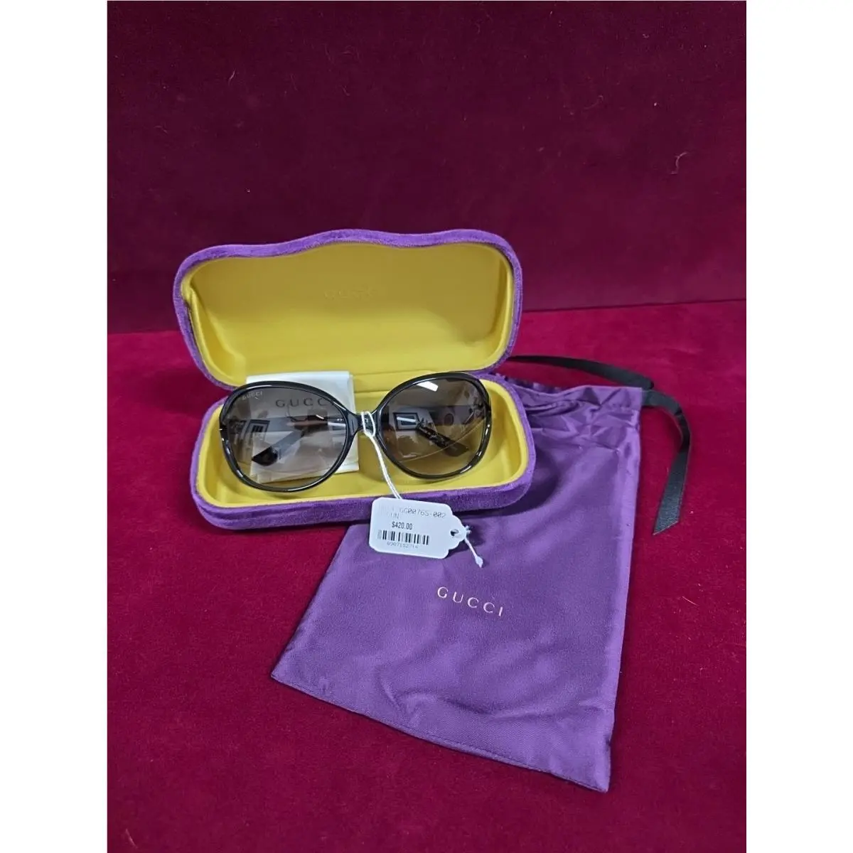 Gucci GG0076S Women`s Sunglasses - Black/gray