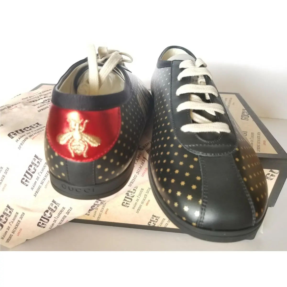 Gucci Men`s Guccy Sega© Print Stars Falacer Sneaker 10 / US 11