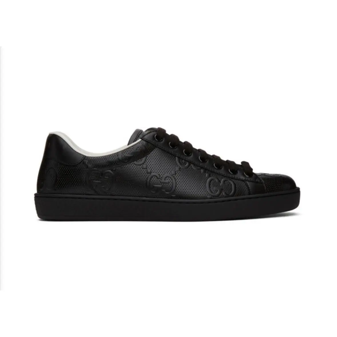 Gucci Black Ace GG Embossed Sneaker Mens Size US 17/EUR 50