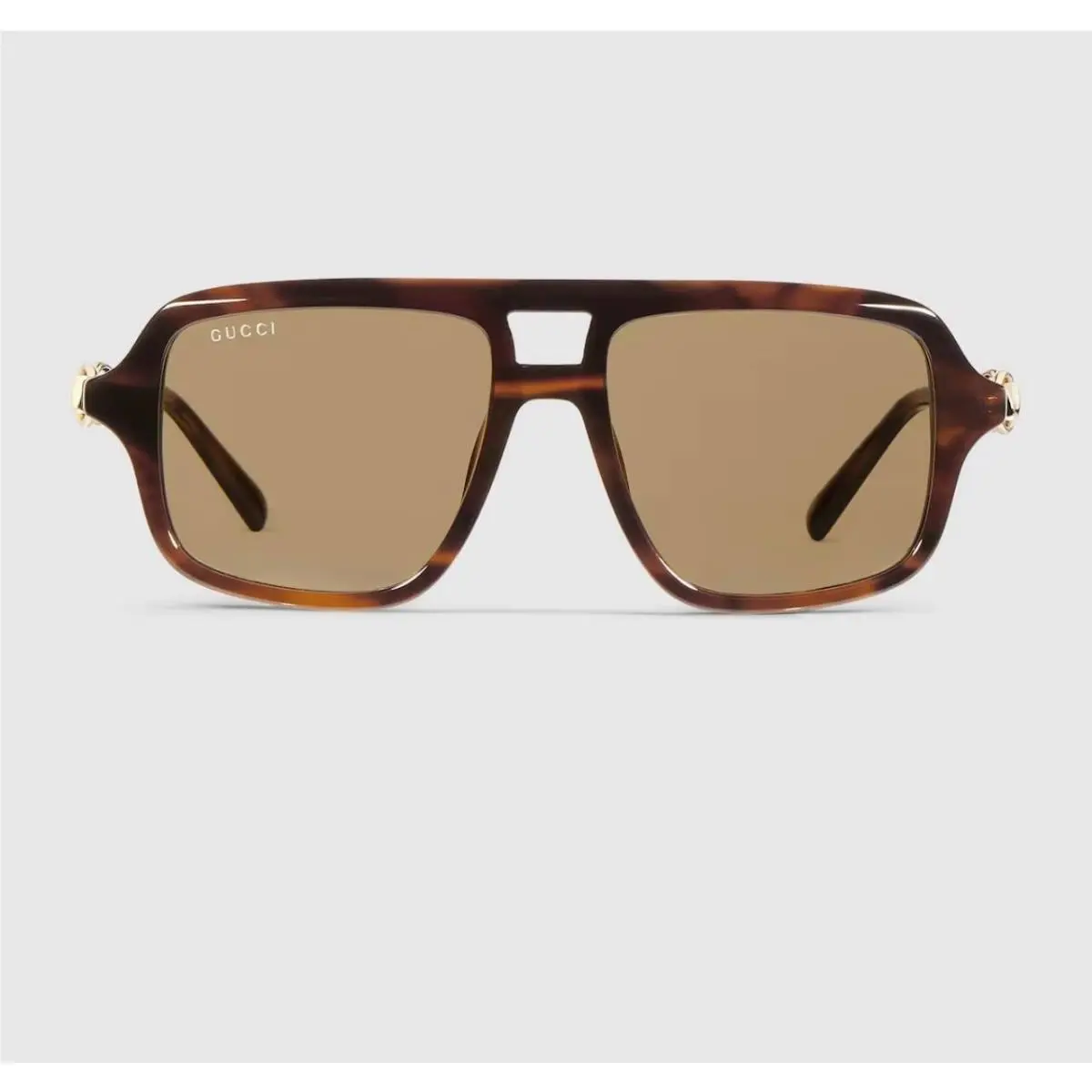 Gucci Navigator Frame Sunglasses Havana OS