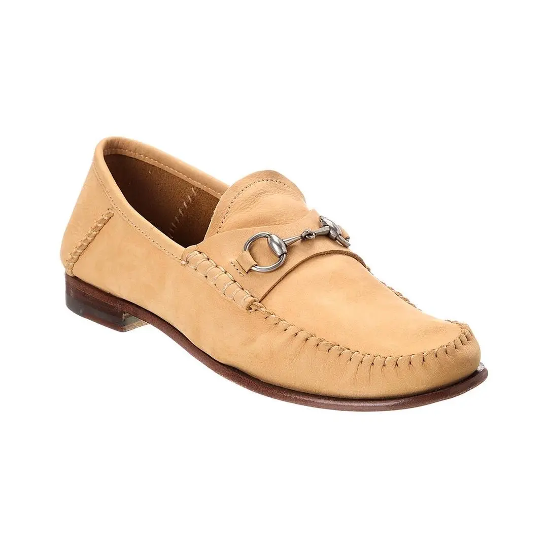 Gucci Gigi Leather Loafer Women`s Beige 37.5