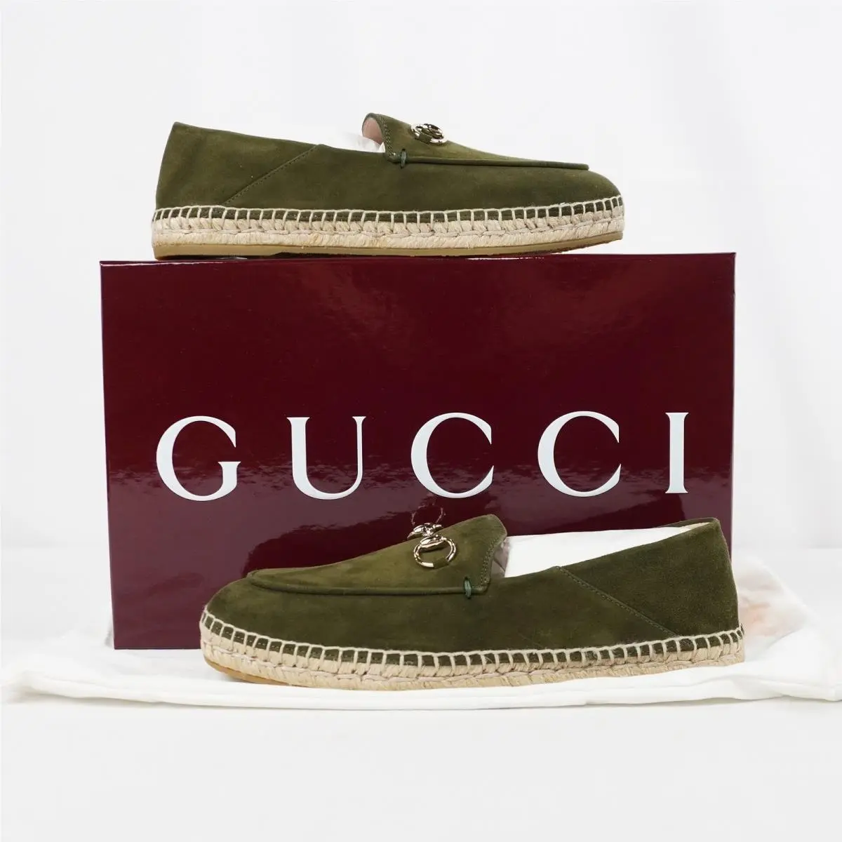 Gucci Espadrilles Flats In Luscious Green Suede 835089 - Women`s Size EU 36