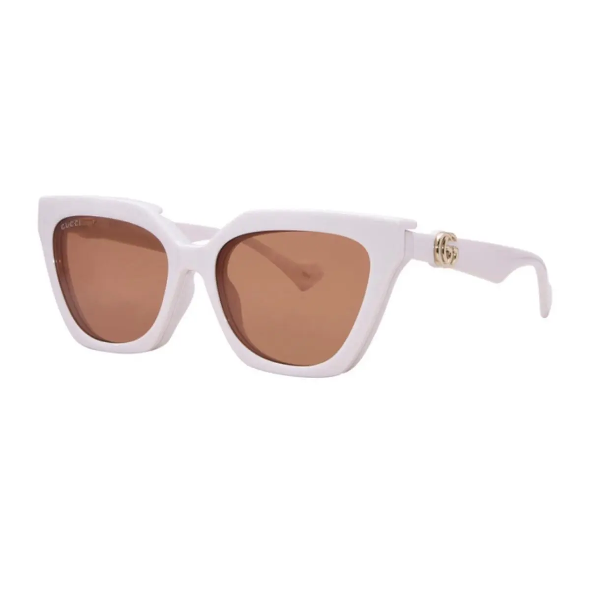 Gucci GG1542S 003 Sunglasses Women’s Ivory /brown Cat Eye 55-17-140 Clip-on
